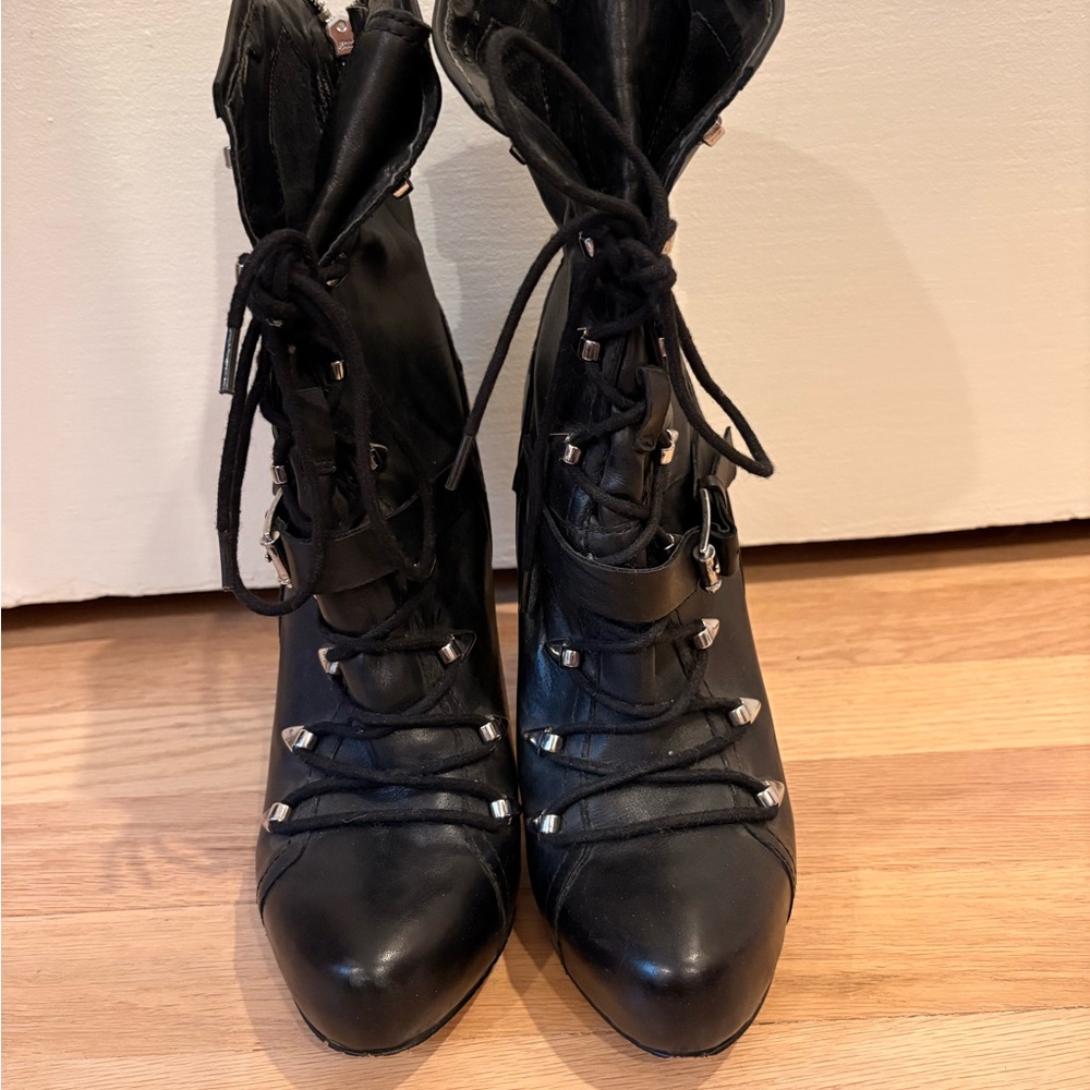 Sam Edelman Black Lace-Up Women's Boots